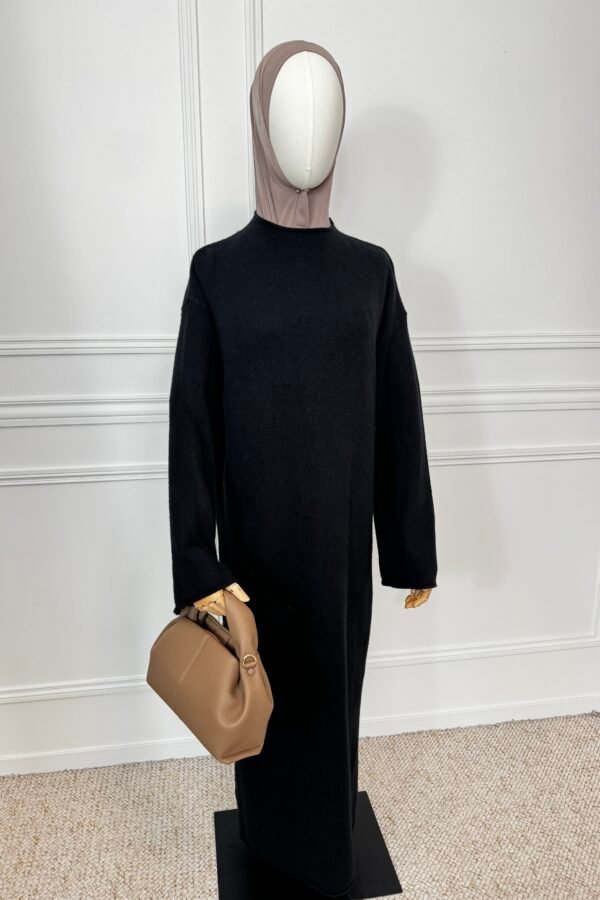 Abaya col montant – Noire