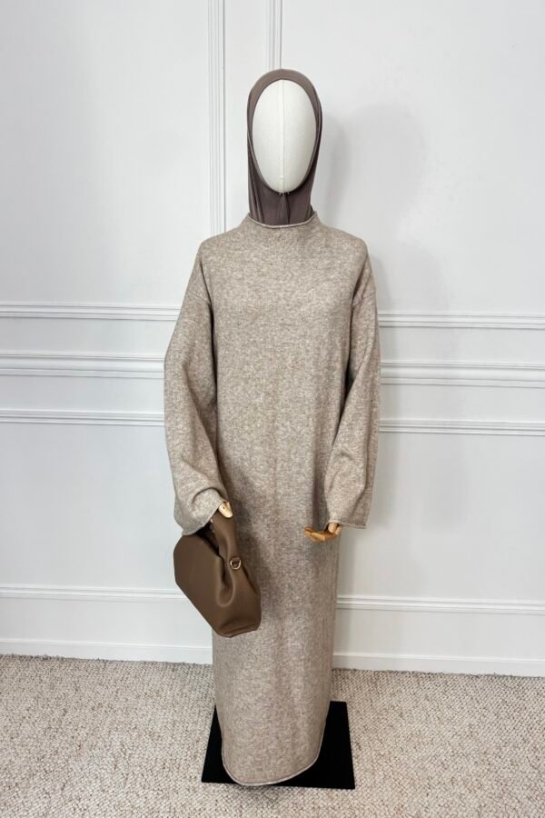 Abaya col montant – Beige