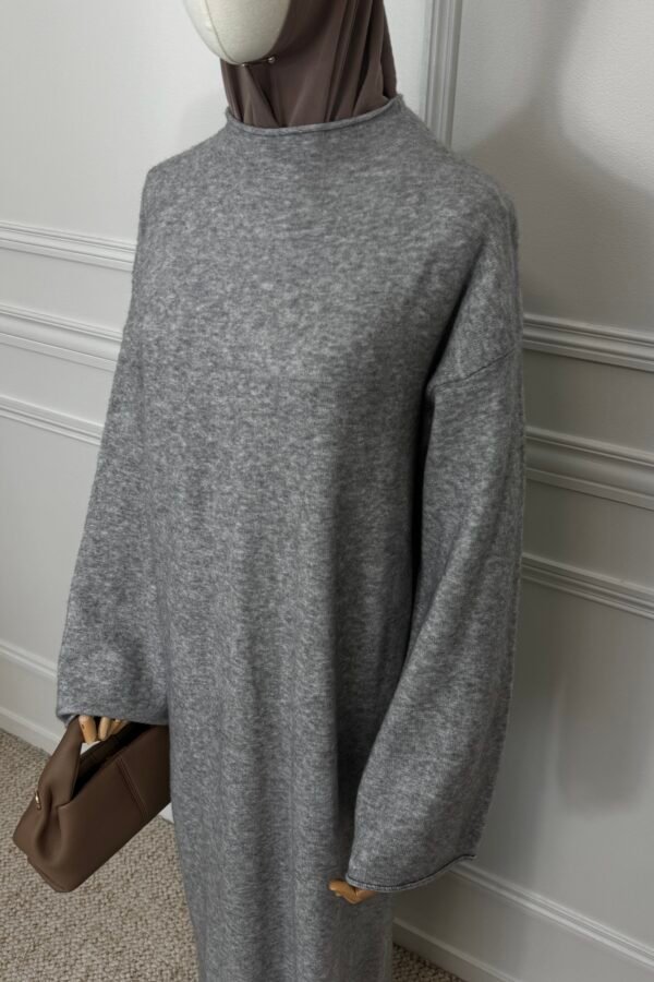 Abaya col montant – Grise
