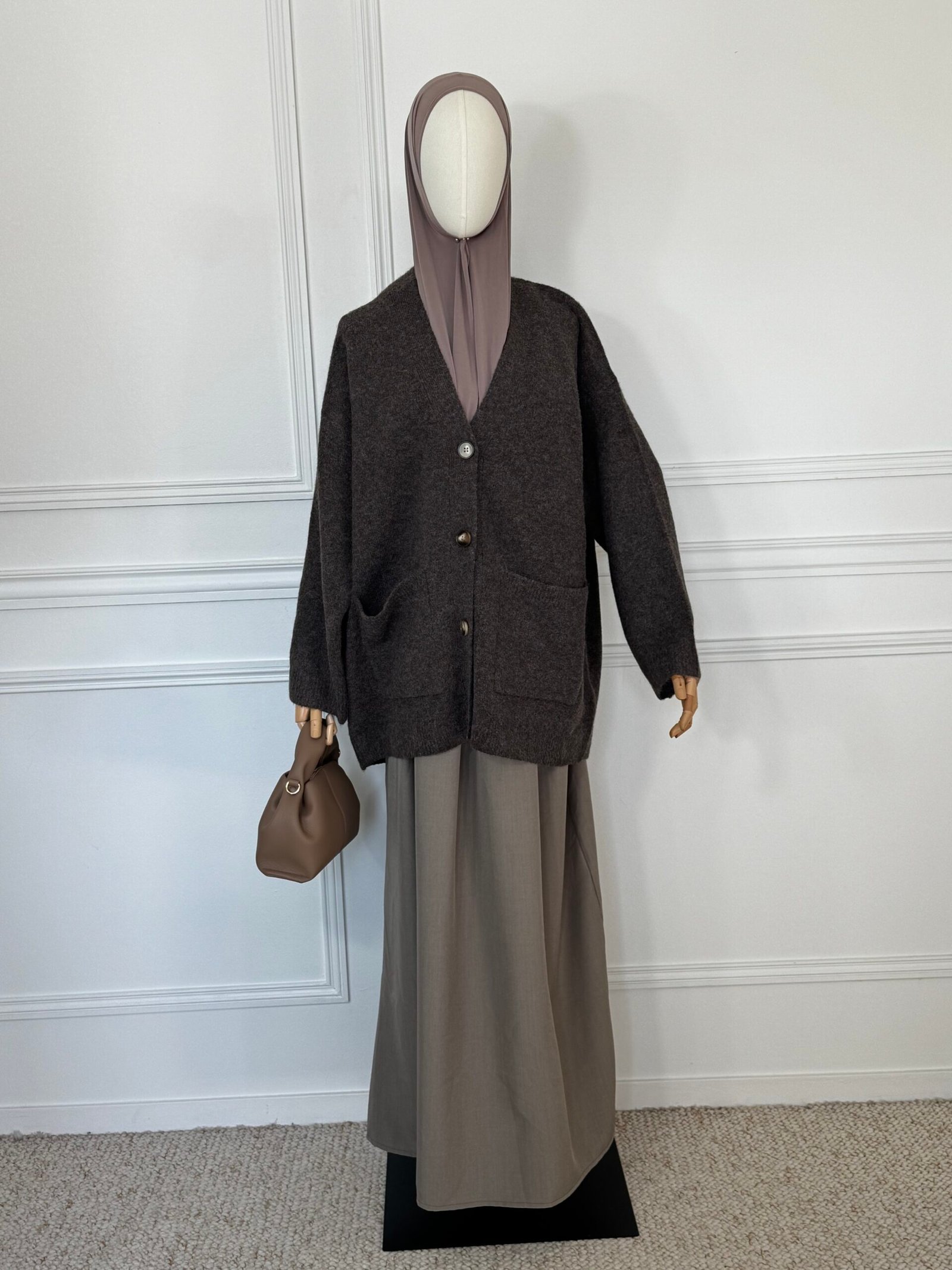 Cardigan en maille - Marron – Image 2