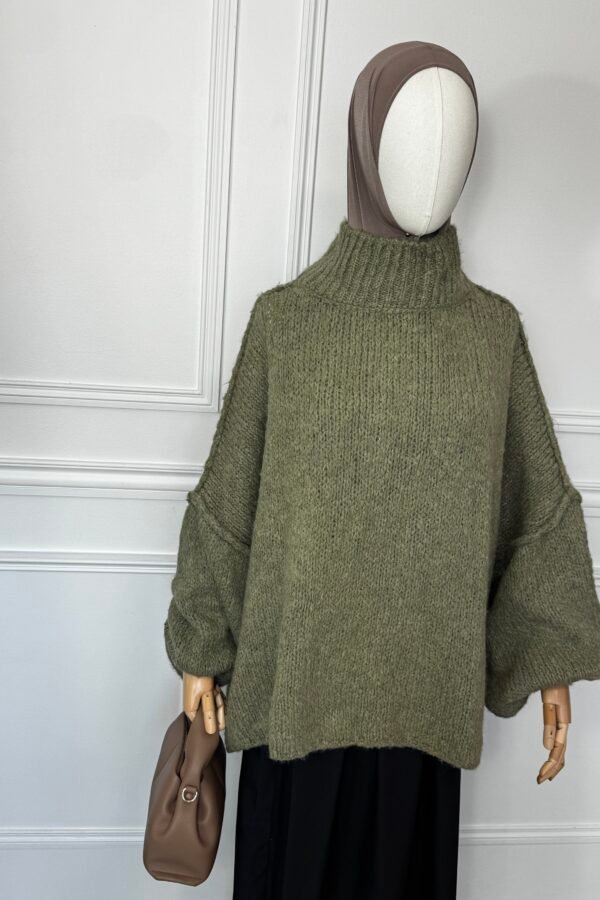 Pull Manches bouffantes – Kaki