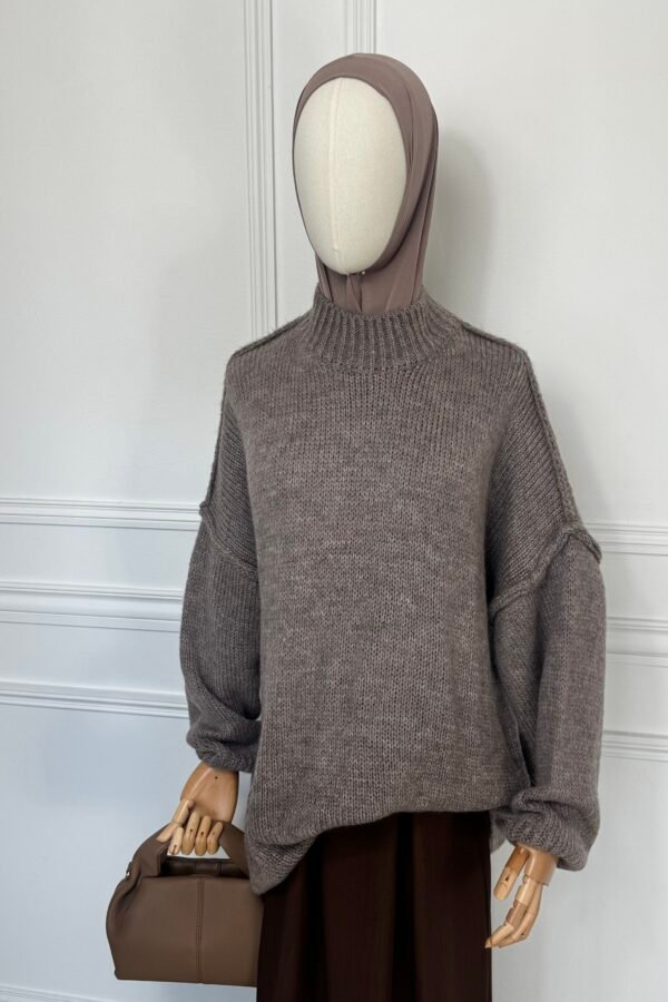 Pull Manches bouffantes – Taupe