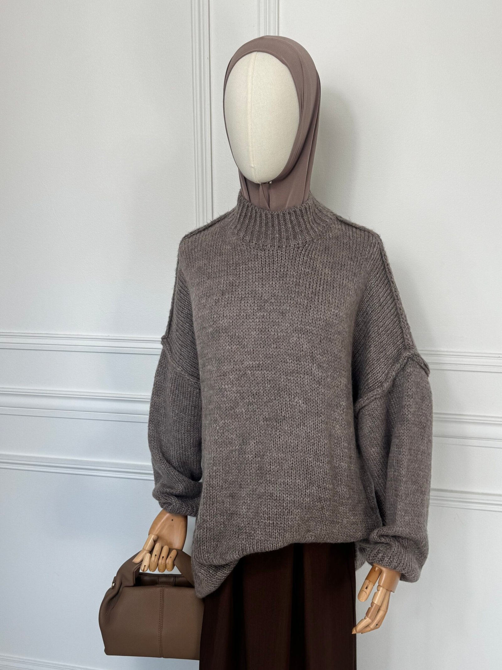 Pull Manches bouffantes - Taupe