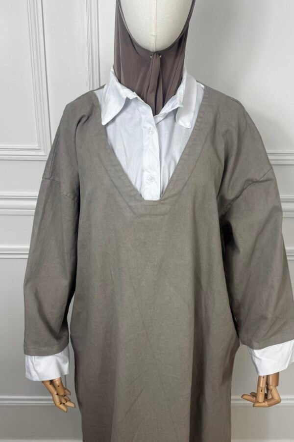 Abaya en jean – Taupe