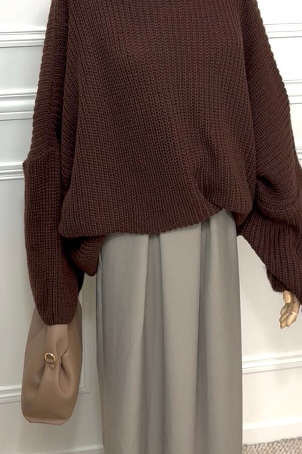 Pull Manches Carrés – Marron