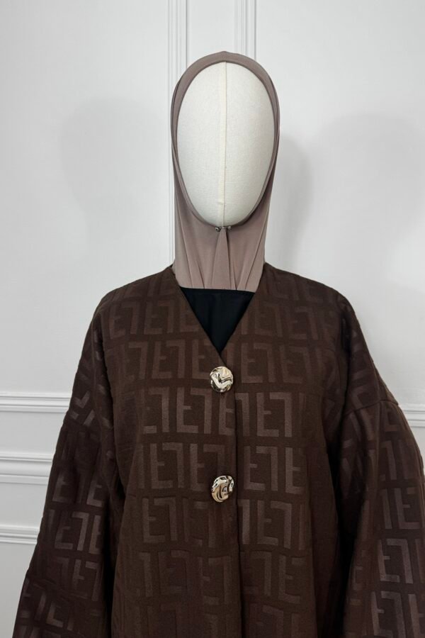 Kimono épais à motifs – Marron