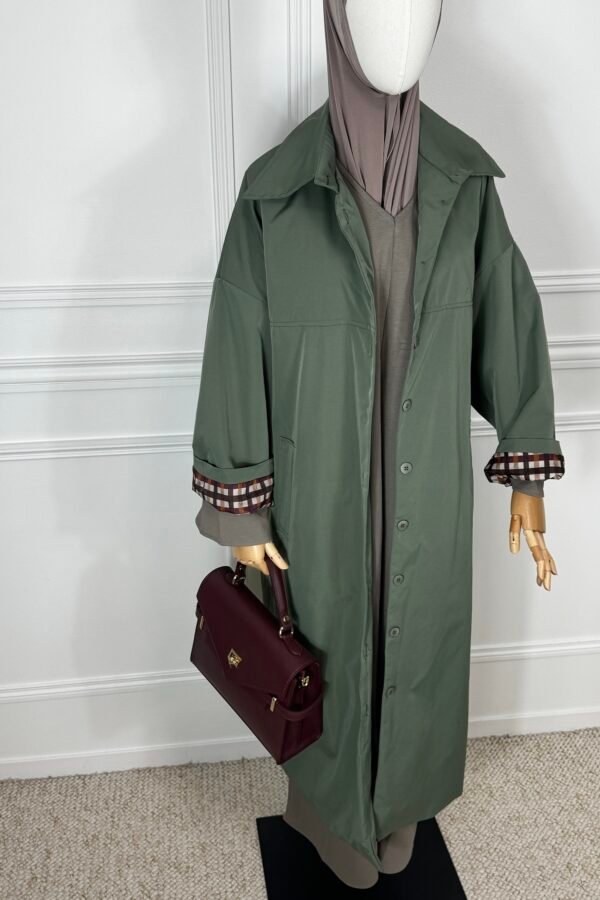 Parka à carreaux – kaki