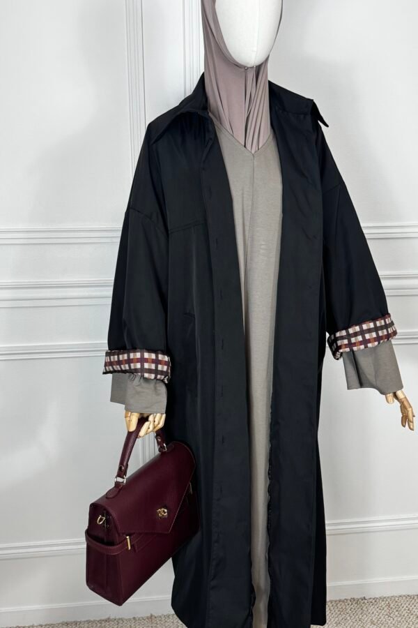 Parka à carreaux – noir