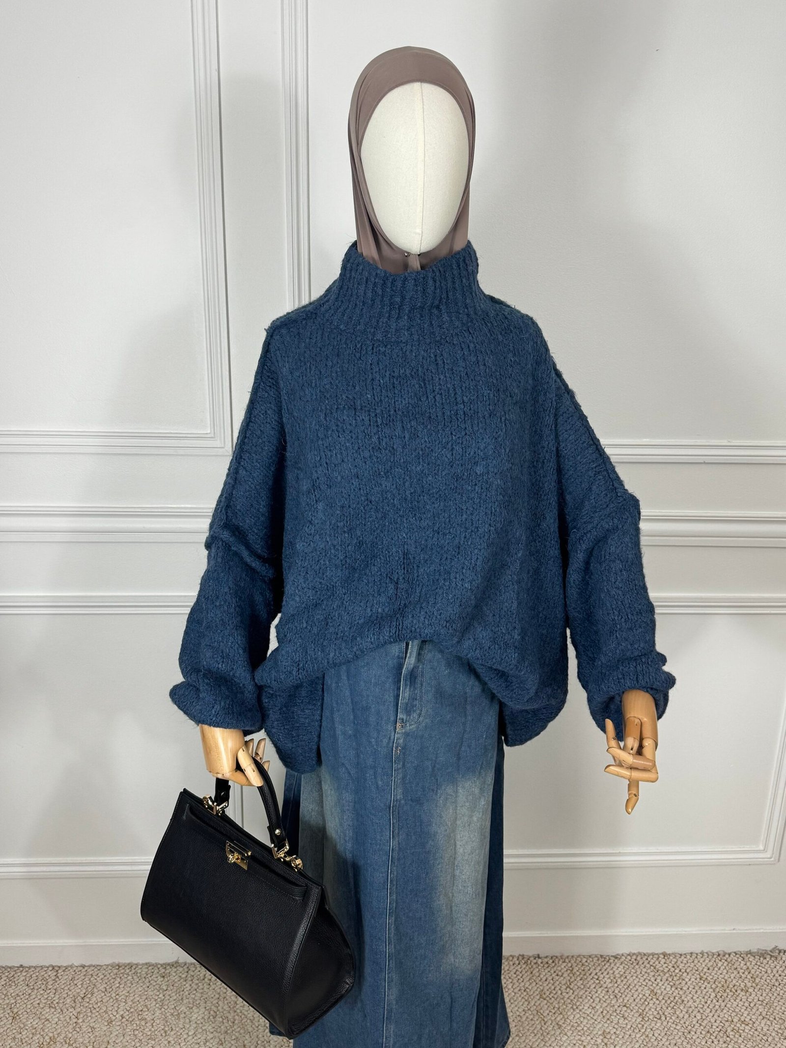 Pull Manches bouffantes - bleu – Image 2