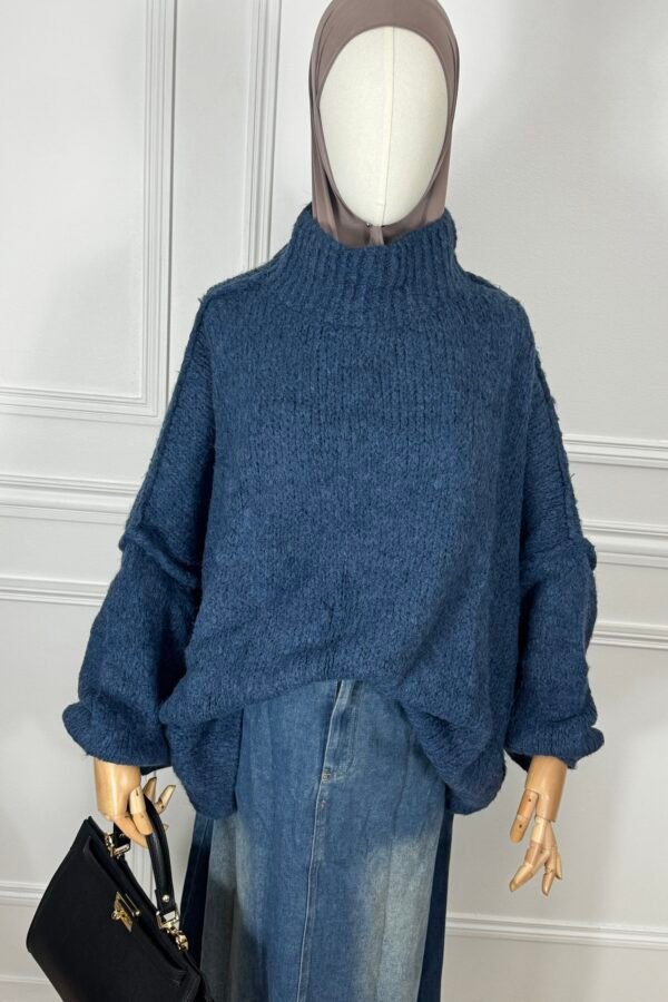 Pull Manches bouffantes – bleu