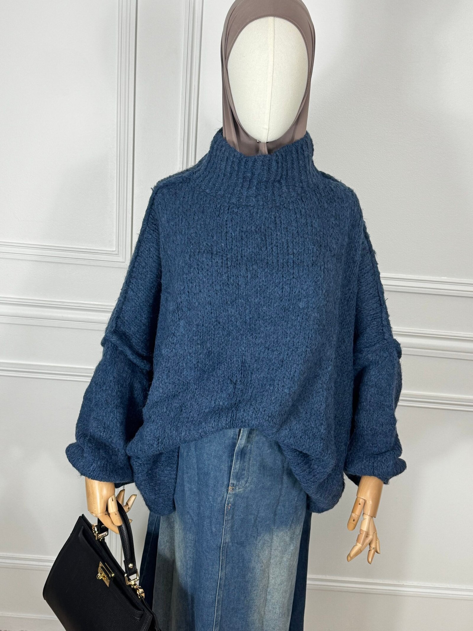 Pull Manches bouffantes - bleu