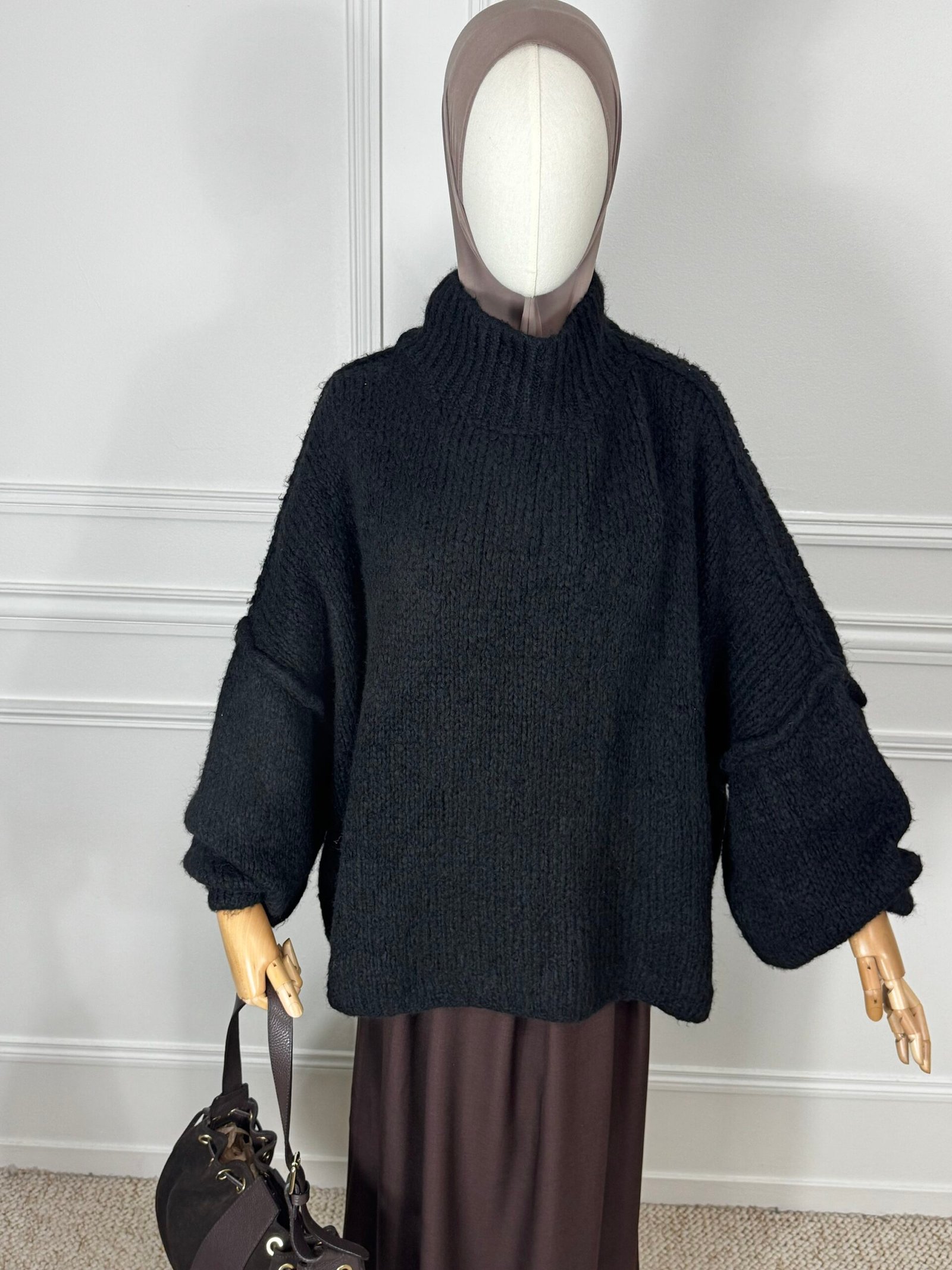 Pull Manches bouffantes - noir