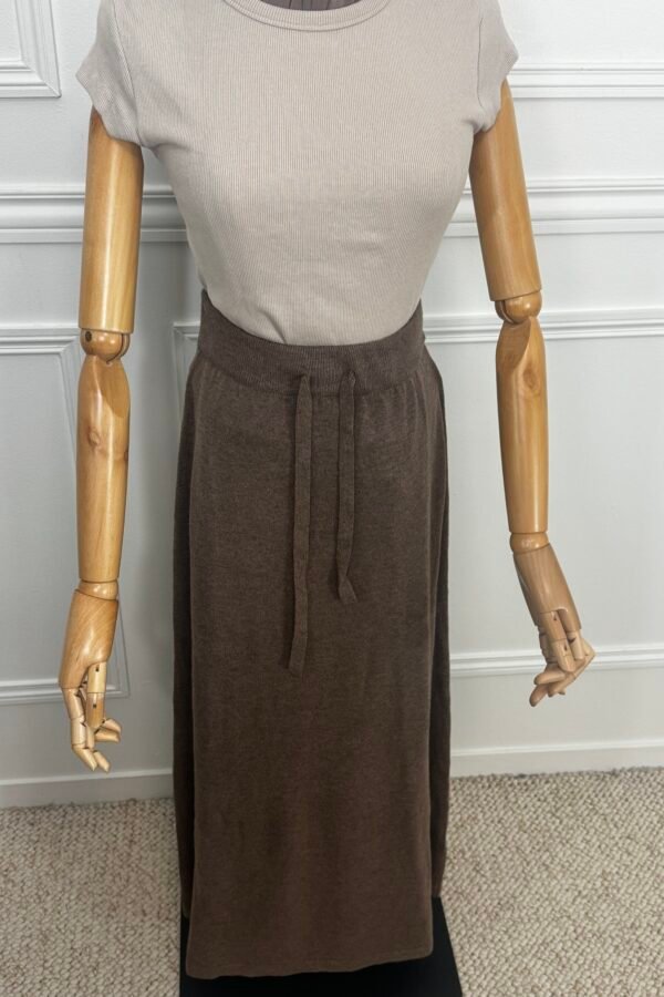 Jupe maille – taupe