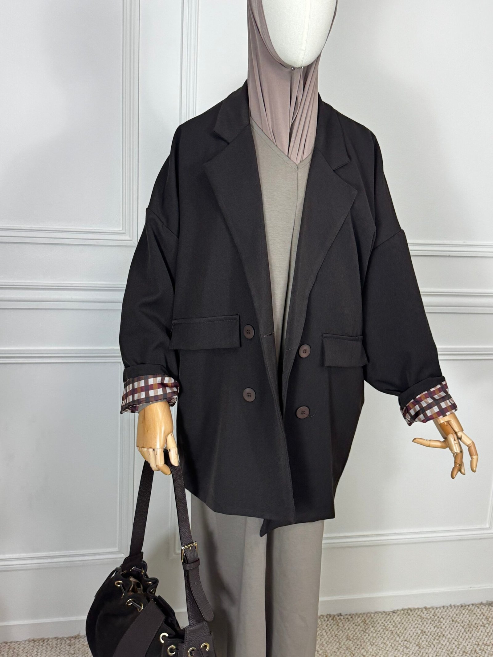 Blazer à carreaux - marron – Image 4