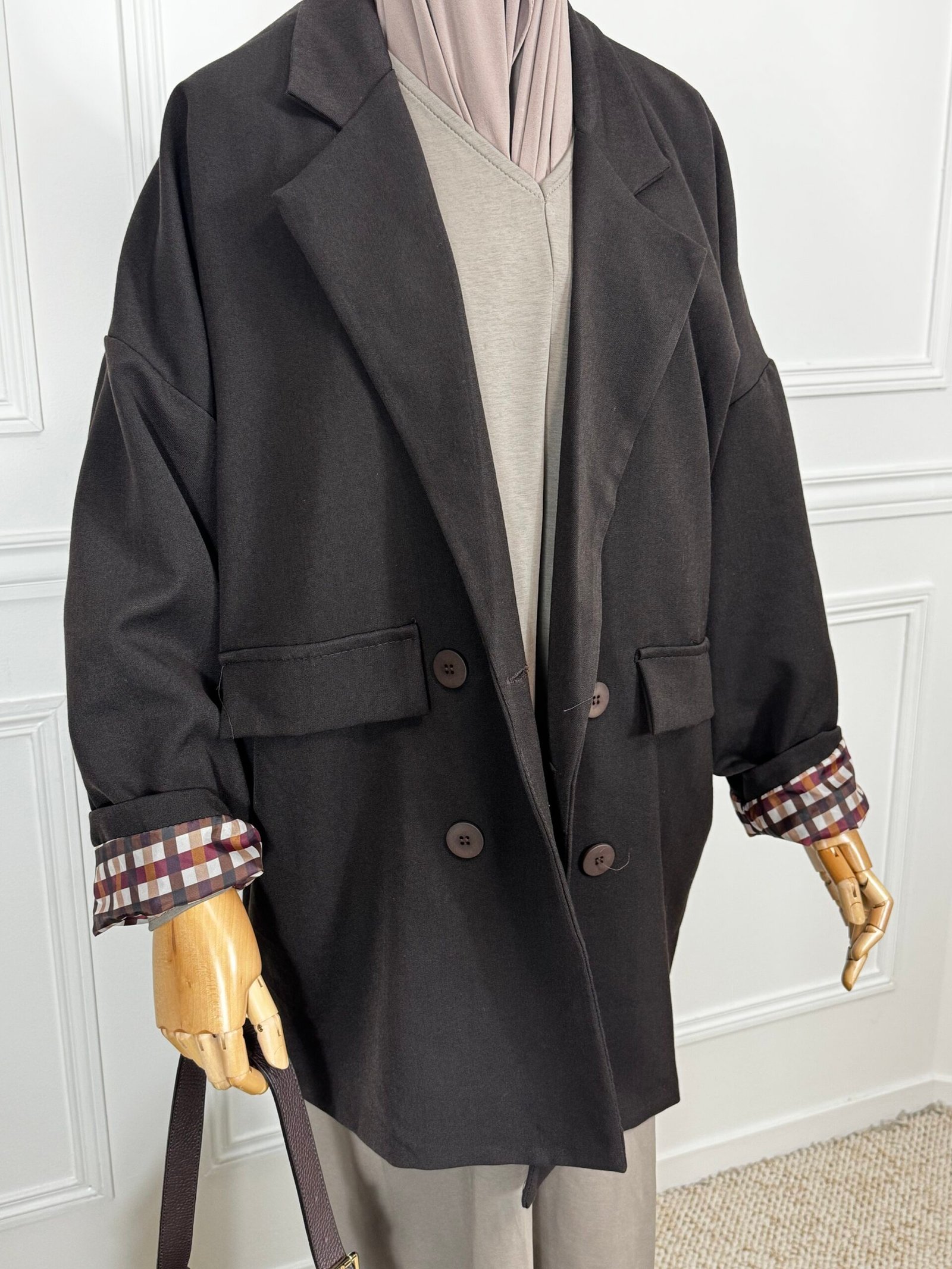 Blazer à carreaux - marron – Image 2